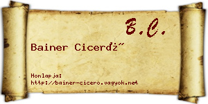 Bainer Ciceró névjegykártya